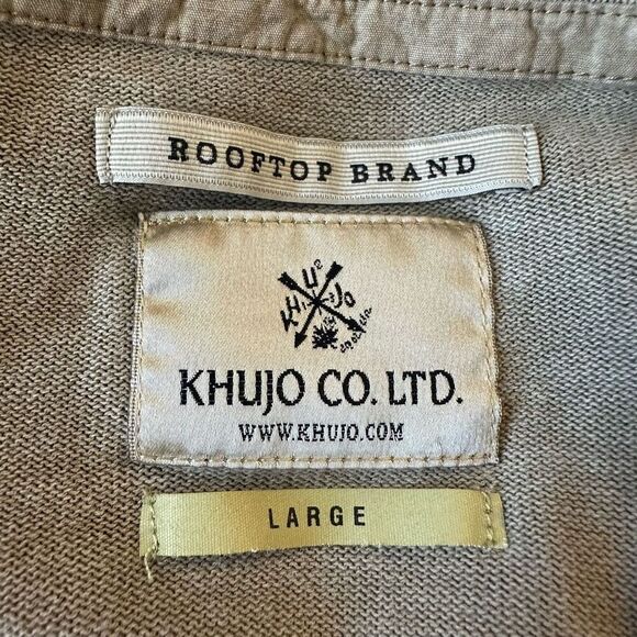 Khujo Rooftop Brand Washed Tan Gray Long Sleeve Sweatshirt Size L - Picture 6 of 7